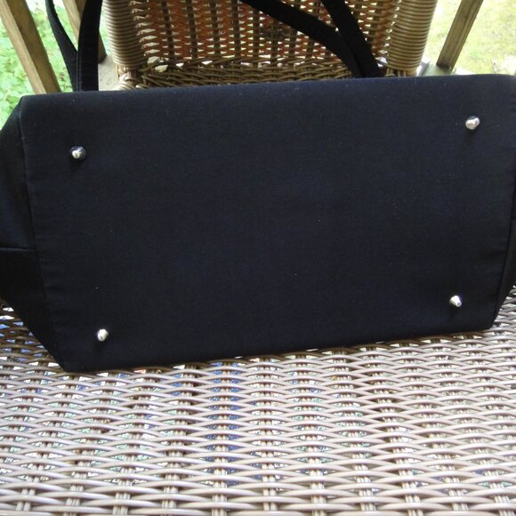 Vera Bradley Quilted Black Tote Shoulder Bag Organizer Purse 14x9x7 - Picture 10 of 11